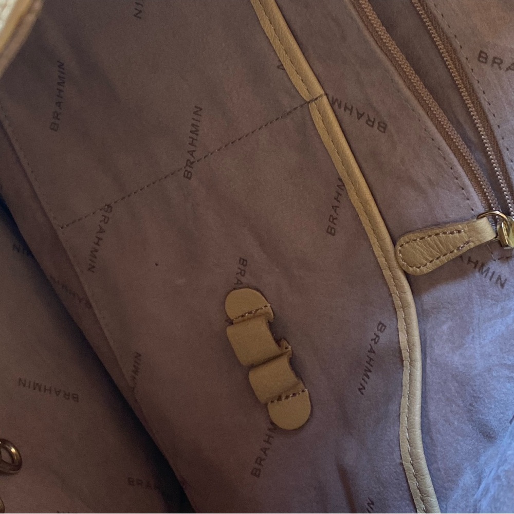 Brahmin Large Pebbled Leather Hobo Tote Bag - Picture 14 of 16